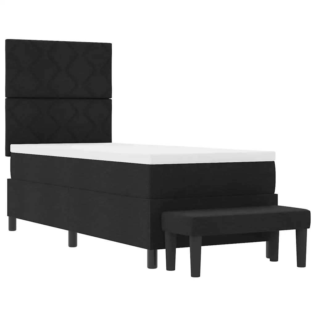 Letto a molle con testiera Nero 80 x 200 cm Tessuto 3344102
