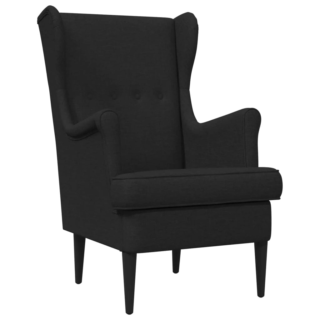 Poltrona con Ottomano 2 pz Nero Tessuto 3418833