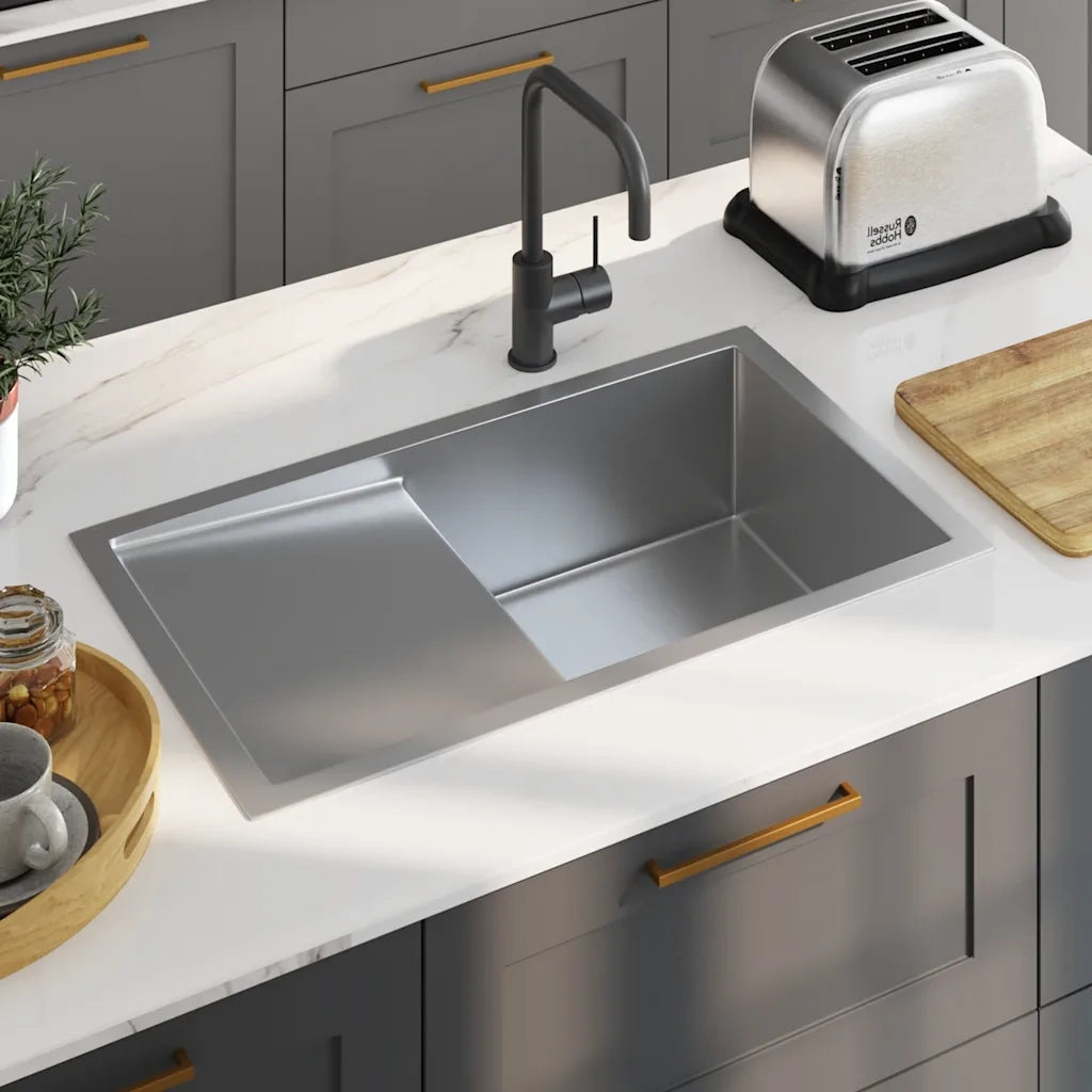Lavello da Cucina Lavorato a Mano in Acciaio Inox 51520