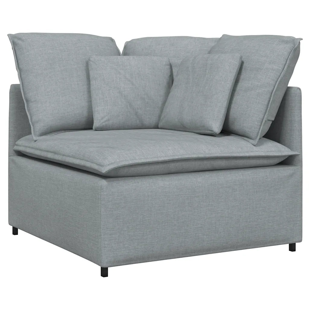 Divano Modulare con Cuscini in Tessuto Grigio Chiaro 3321147