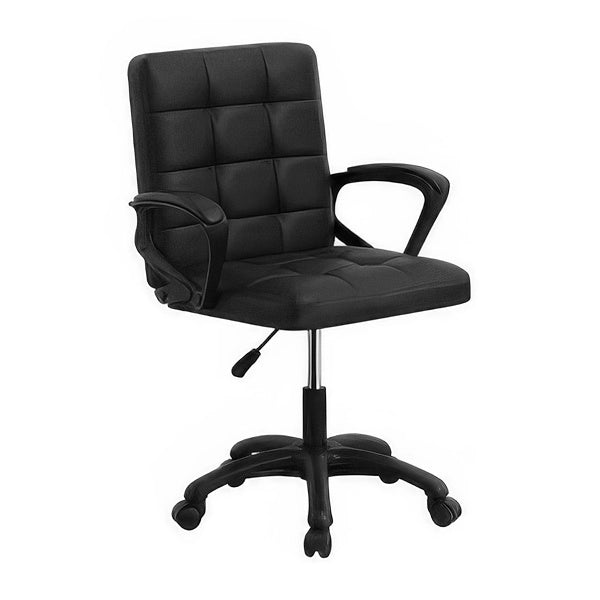 Sedia Ufficio Bea Nero con Braccioli e Pistone a Gas Altezza 85,5-95,5 cm