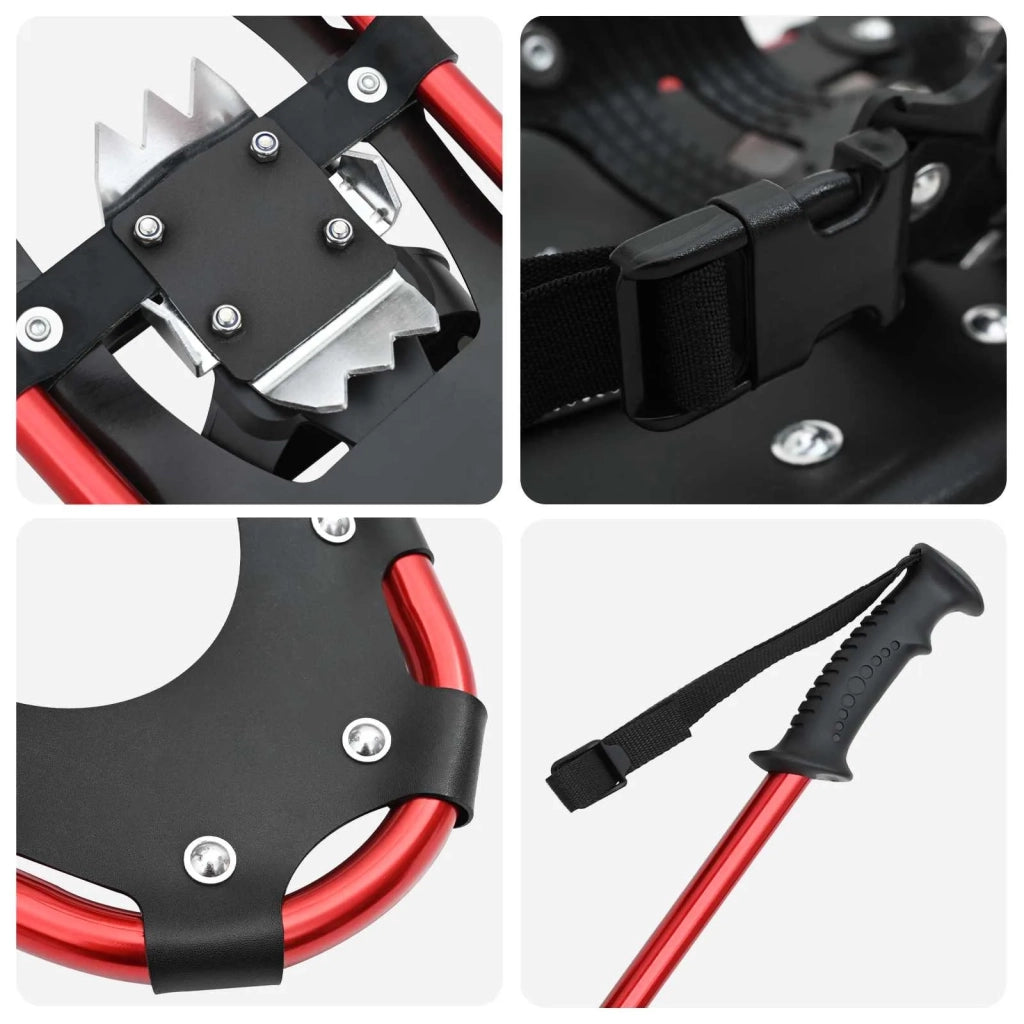 Racchette da neve 3 in 1 con bastoni da trekking Rosso e Nero CFW4271803