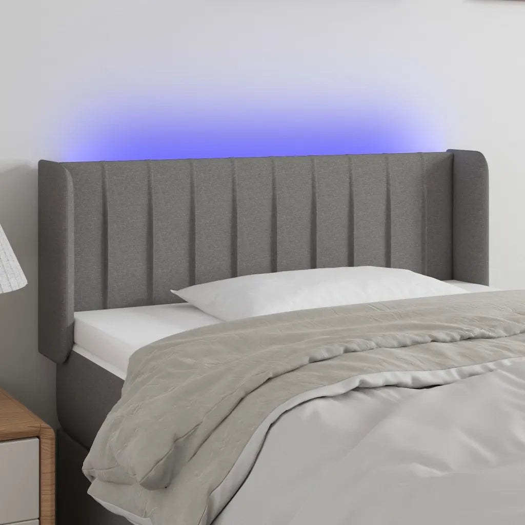 Testiera | Testata a LED Grigio Scuro 83x16x78/88 cm in Tessuto