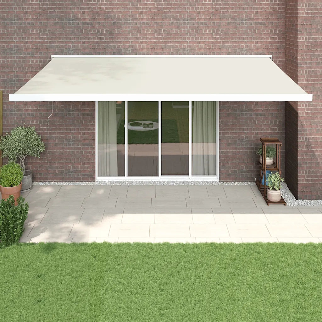 Tenda da Sole Retrattile Crema 5x3 m in Tessuto e Alluminio 3154580