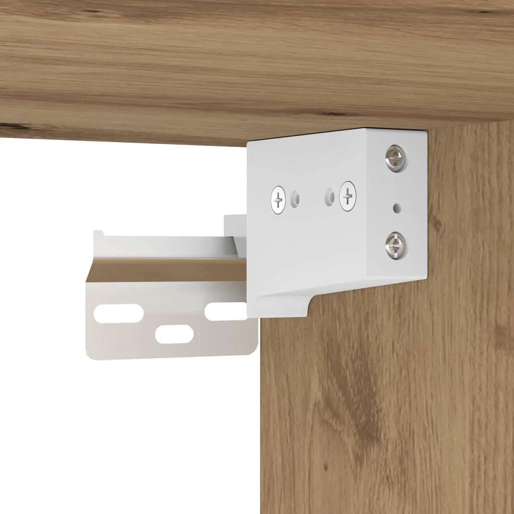 Mobiletto da bagno moderno sospeso con 2 ante 100 x 38,5 x 46 cm finitura rovere ingegnerizzato fatto a mano 02_0056321