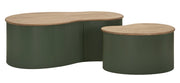 Tavolini da Caffè Frankfurt Coppia Verdi 87x53x32 cm in Gomma e Metallo