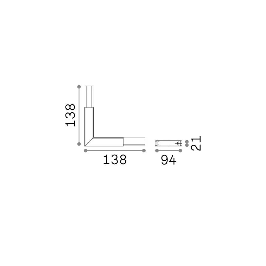 Profilo Angolare Cieco Collezione STEEL Finitura Bianca 9.42 Cm Ideal Lux