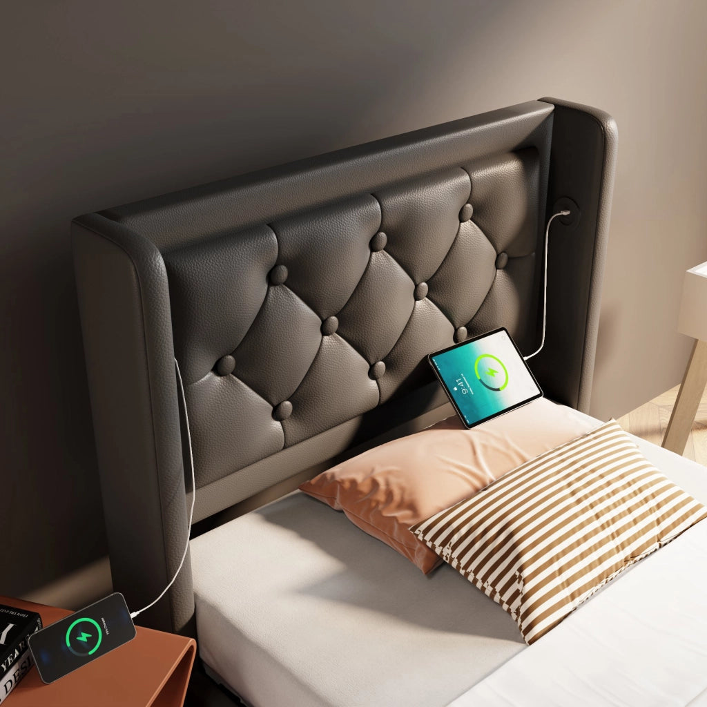 Letto singolo contenitore 90x200 cm nero