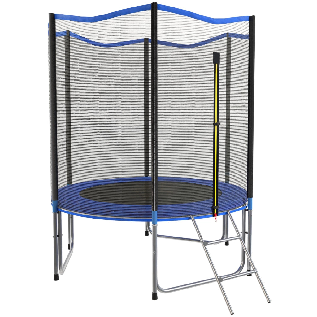 Trampolino Esterno per Bambini con Rete di Sicurezza e Scala ¨C Minimal ¨C ?183 cm Blu