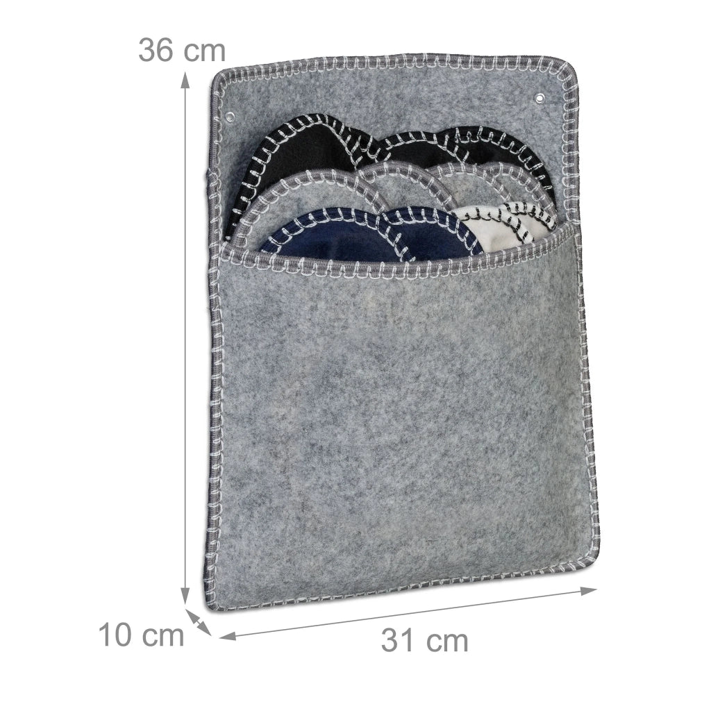 Set di 6 pantofole in feltro antiscivolo comode per interni design moderno in feltro grigio 13_0017155