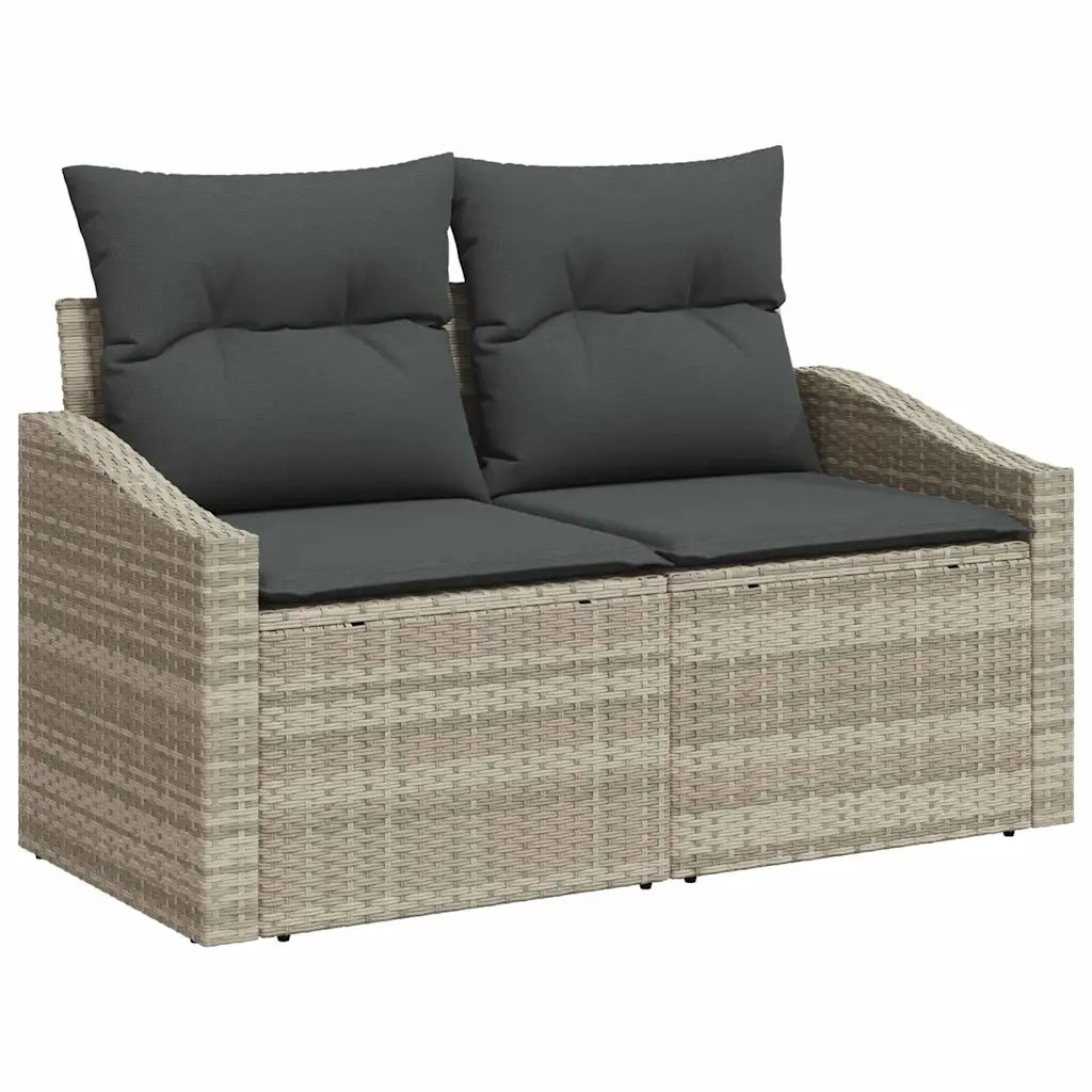 Set di divani con cuscino 7 pcs Grigio chiaro polyrattan 3346802
