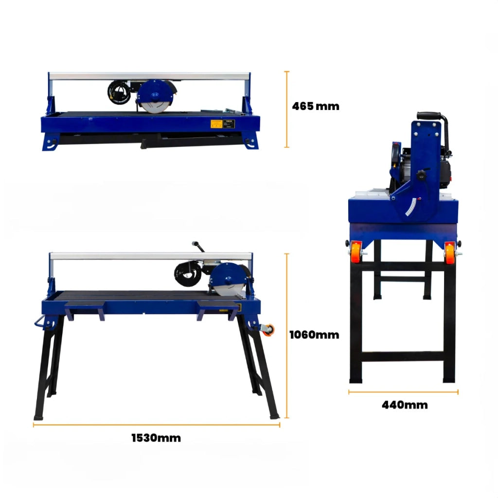 Tagliapiastrelle Profesionale ad Acqua Guida Laser Taglio Angolo 45° 1200W 92 cm