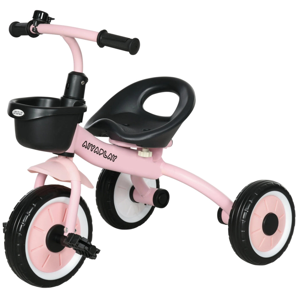 Triciclo per bambini 2-5 anni ¨C Xylo ¨C rosa, sedile regolabile, campanello, cestino