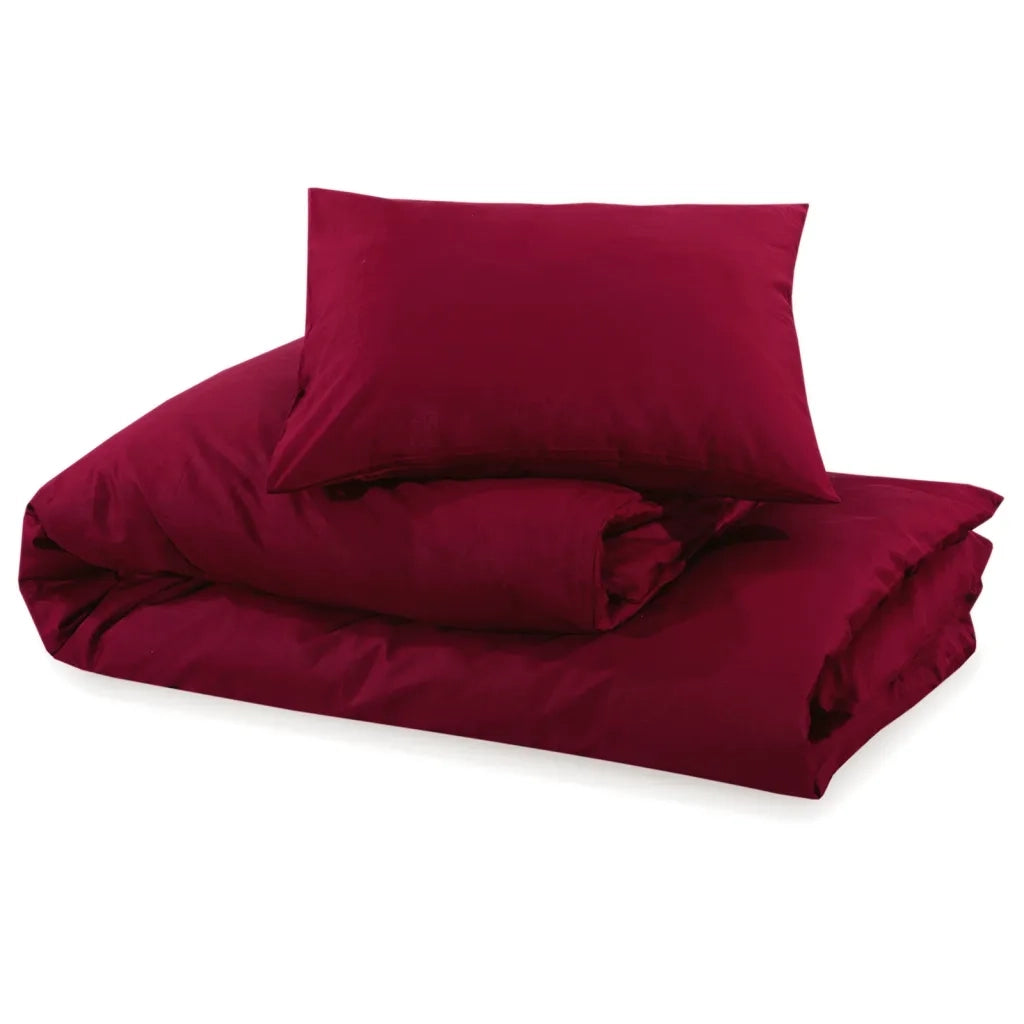 Set Copripiumino Bordeaux 135x200 cm in Microfibra Leggera 136038