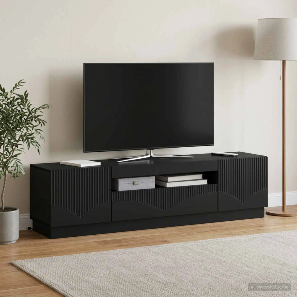 Mobile TV LED Nero Legno ingegnerizzato 897346