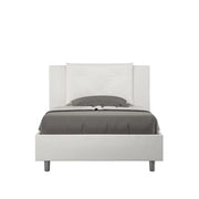 Letto una piazza e mezza senza rete imbottito 120x210 similpelle bianco Appia