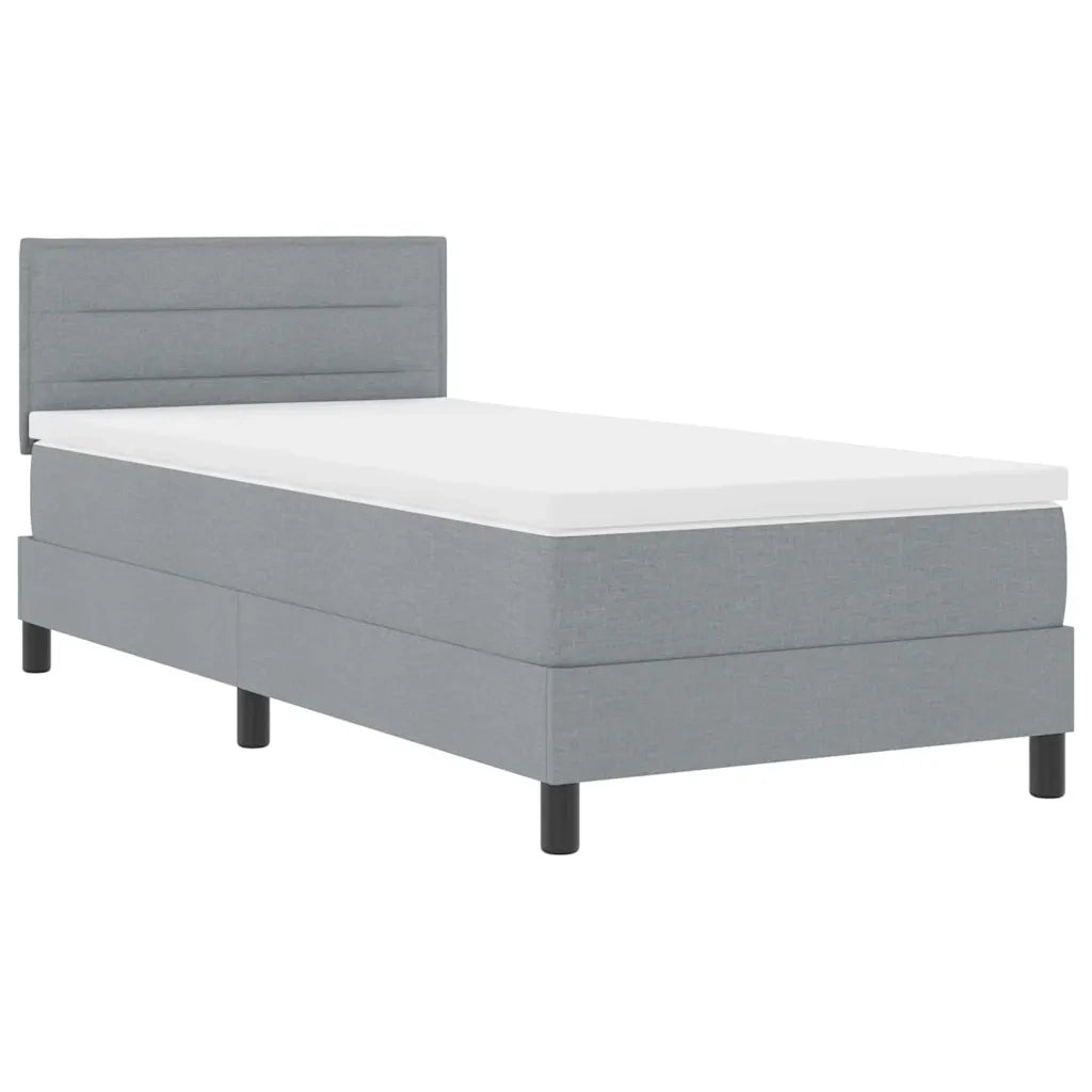 Letto a molle con materasso Grigio chiaro 80 x 200 cm Tessuto