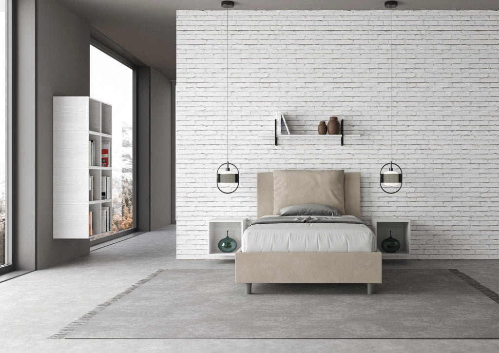 Letto 1 Piazza e Mezzo 110x210 cm Senza Rete Antea Sabbia