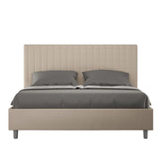 BS COM Letto matrimoniale king size contenitore imbottito 170x190 similpelle tortora