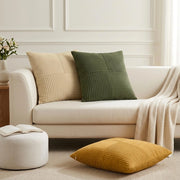 Federa 12 pz ALMELO Grigio Verde 50 x 50 cm corduroy 914904