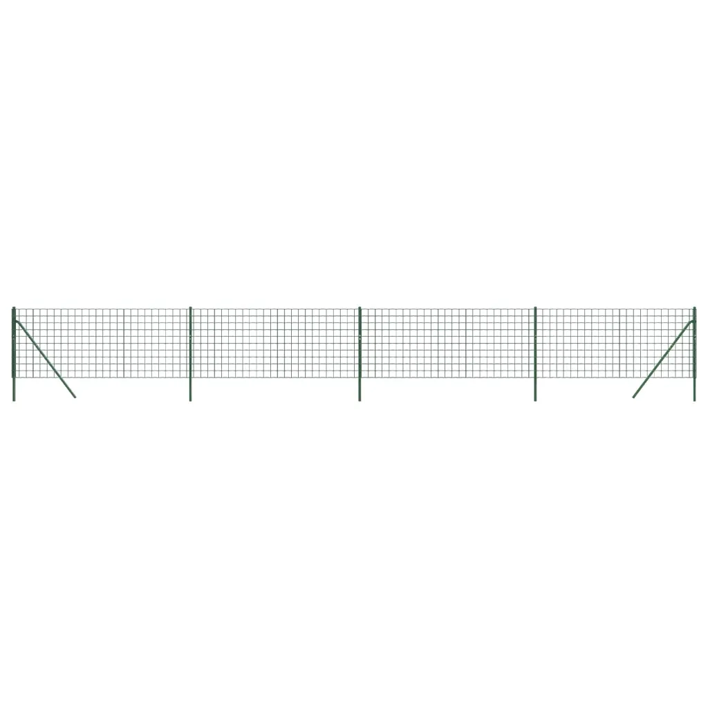 Recinzione da Giardino | Recinzione Metallica Verde 1x10 m in Acciaio Zincato