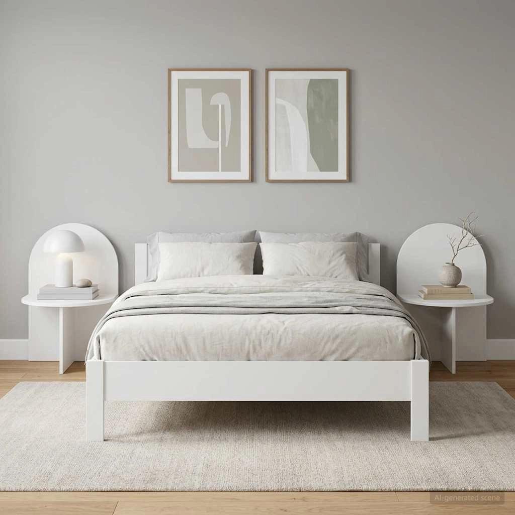 Comodino 2 pz Bianco 48 x 49 x 65 cm Legno ingegnerizzato 8001114