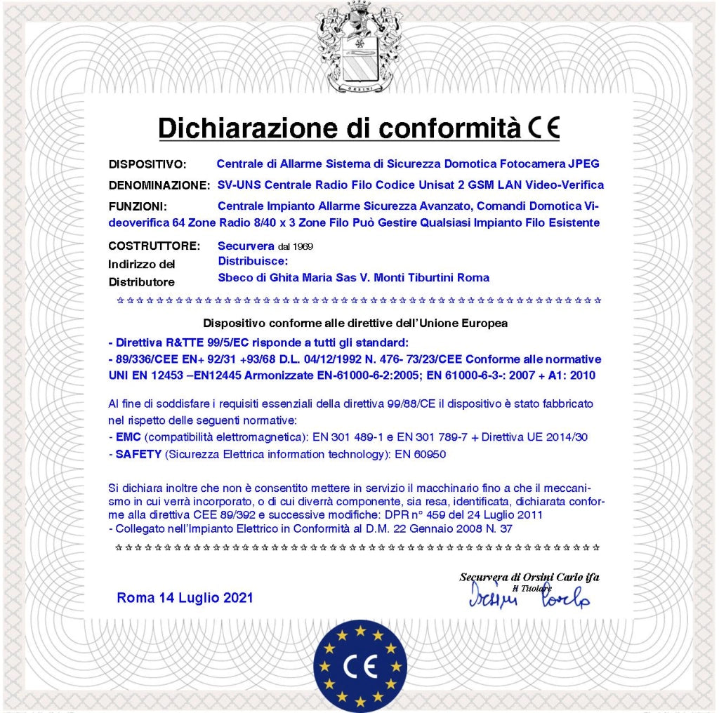 Centrale Impianto Sicurezza 64 Zone Radio 8 Filo Espandibili a 40 Collegamenti e Funzioni Programmabili 8 Aree 50 Utenti Comandi da APP RFID 2 Radiocomandi 868 MHz HiFi 5 Relè Domotica GSM/GPRS e LAN