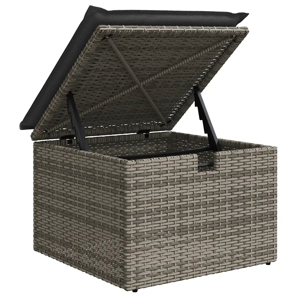 Set Divano da Giardino 5 pz | Set Salotto da Giardino con Cuscini Grigio in Polyrattan