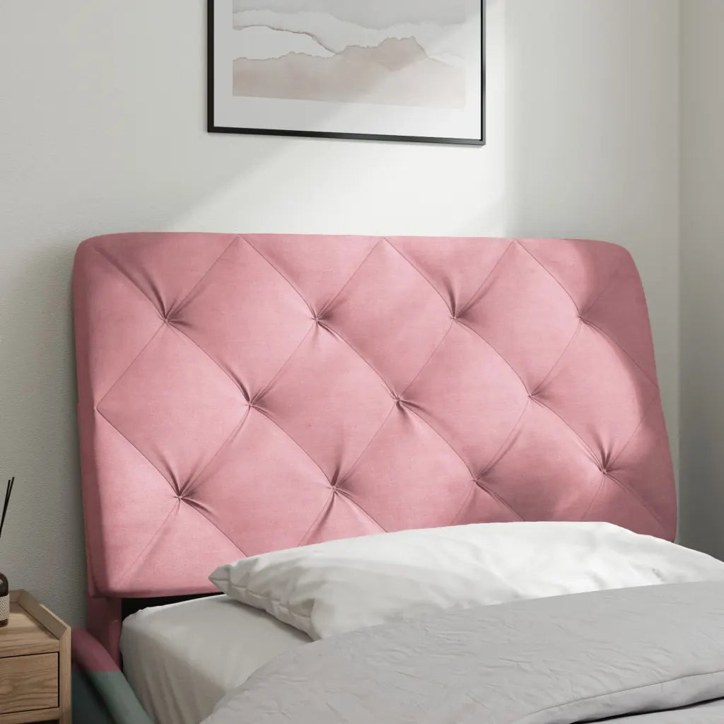 Coussin de tête de lit rose 90 cm velours