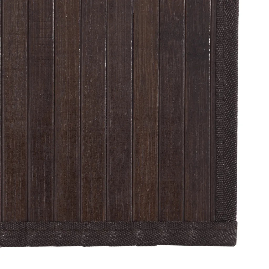 Tappeto Quadrato Marrone Scuro 100x100 cm in Bambù 376941
