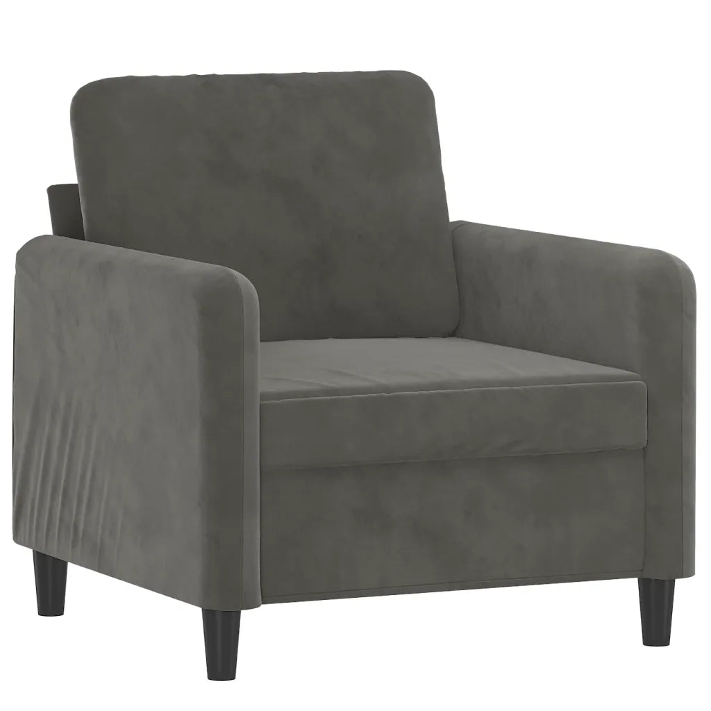 Poltrona Grigio Scuro 60 cm Velluto 349024