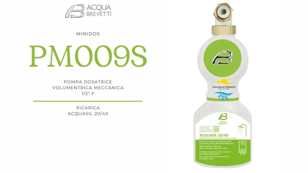 Acqua Brevetti pompa dosatrice anticalcare Minidos con attacco Dima da 1/2" F -  PM009S