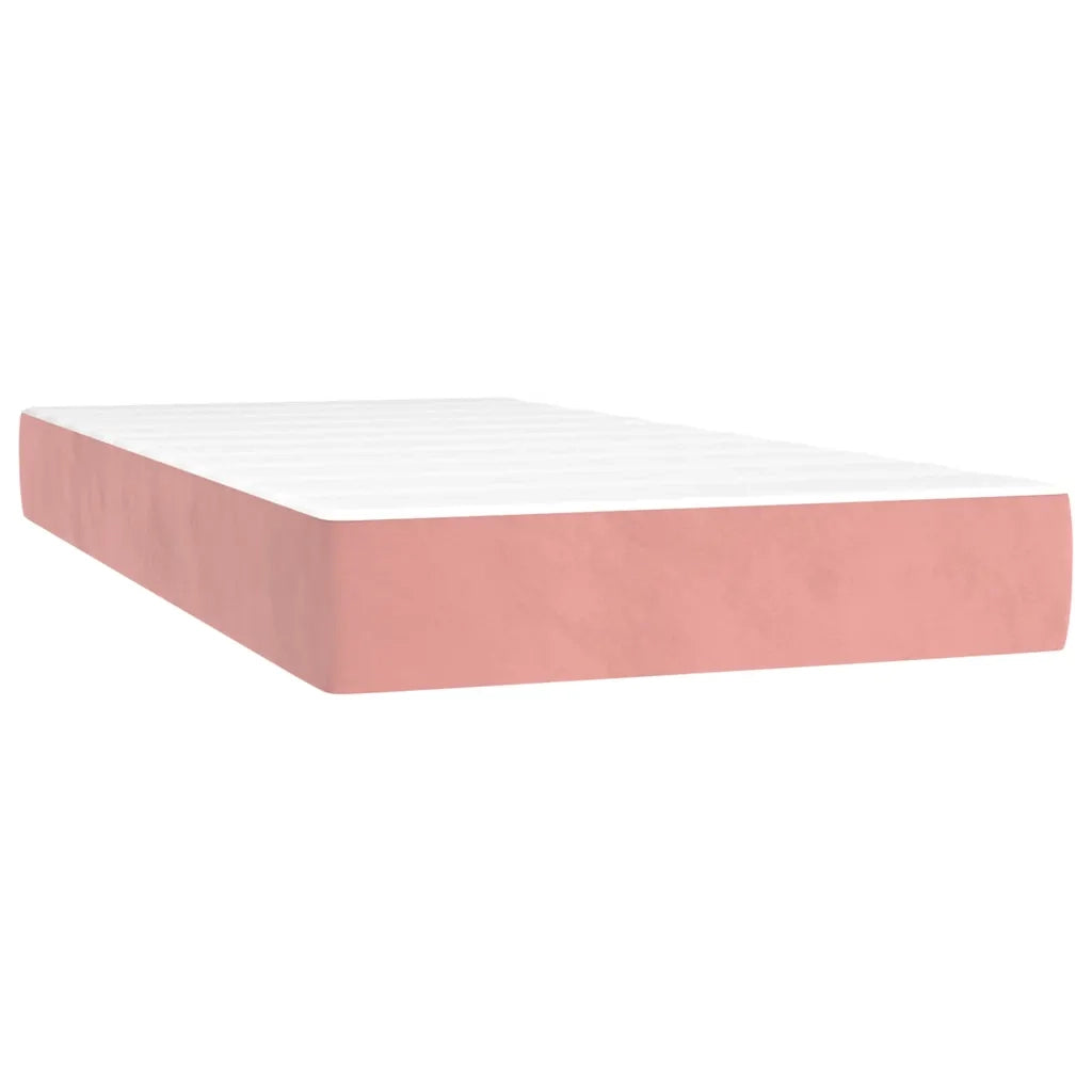 Giroletto a Molle con Materasso Rosa 90x190 cm in Velluto 3131176