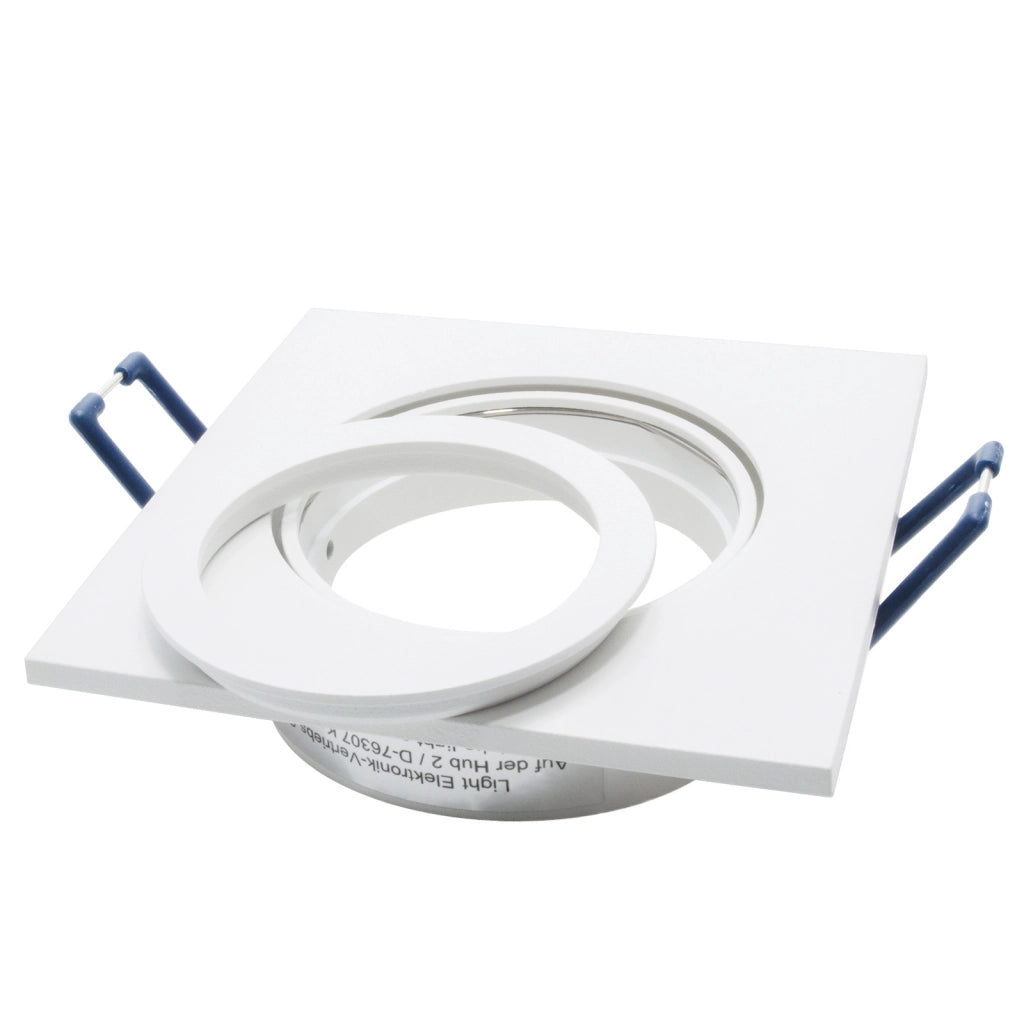 Faretto ad incasso LED 8W GU10 bianco quadrato foro 70mm moderno orientabile luce soffitto negozio vetrina BIANCO 3000K