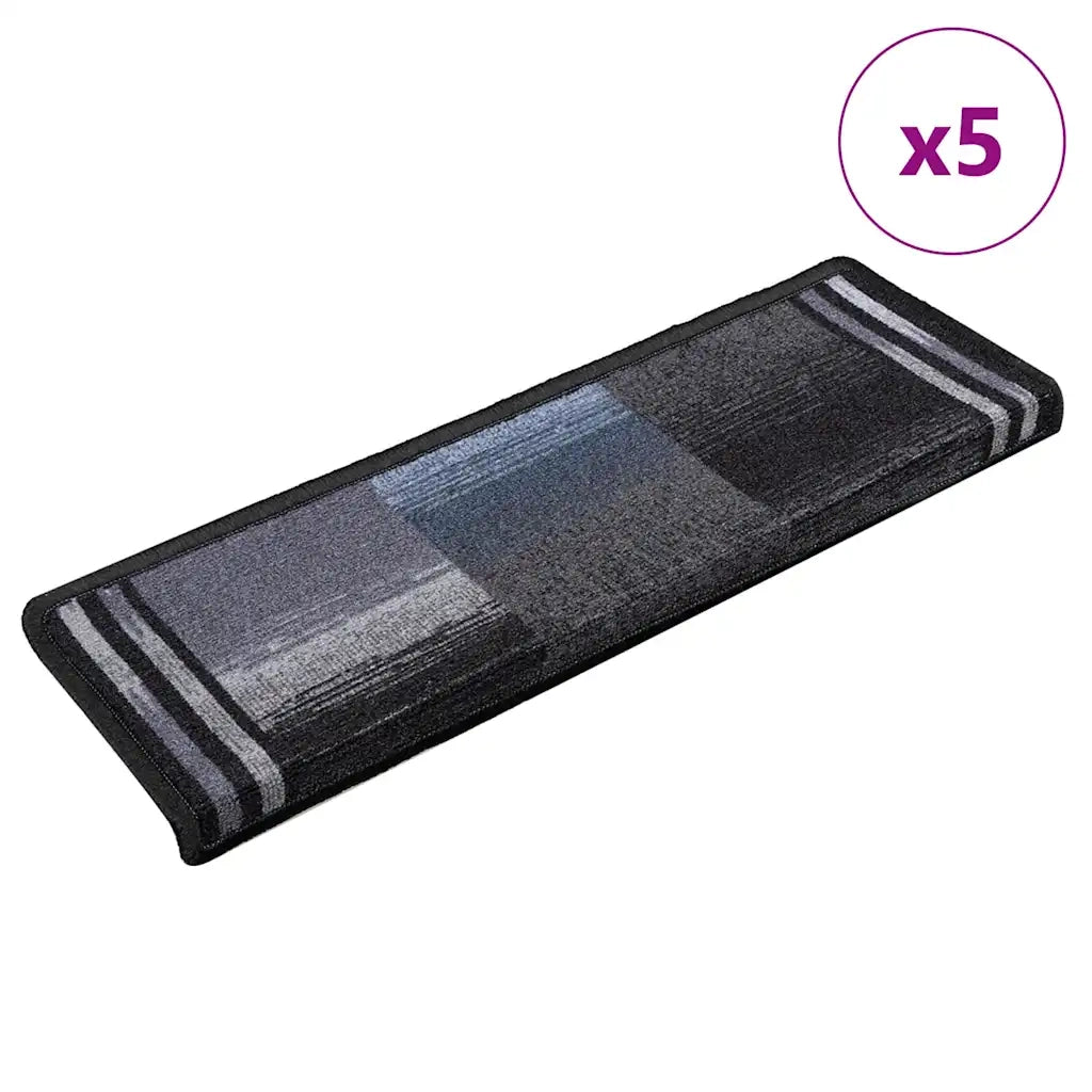 Tappetini per Scale Autoadesivi 5 pz 65x21x4 cm Nero e Grigio 149842
