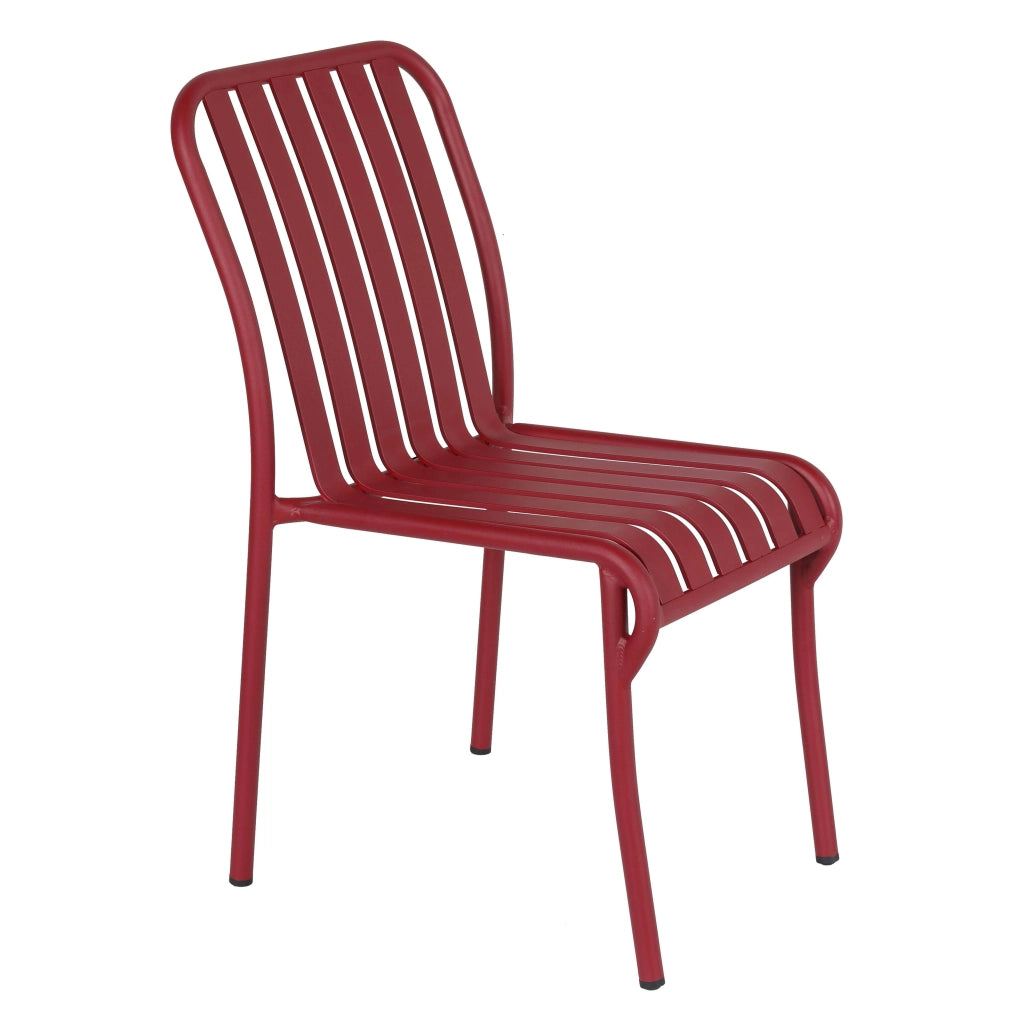 Oviala - Sedia da giardino di design in alluminio rosso