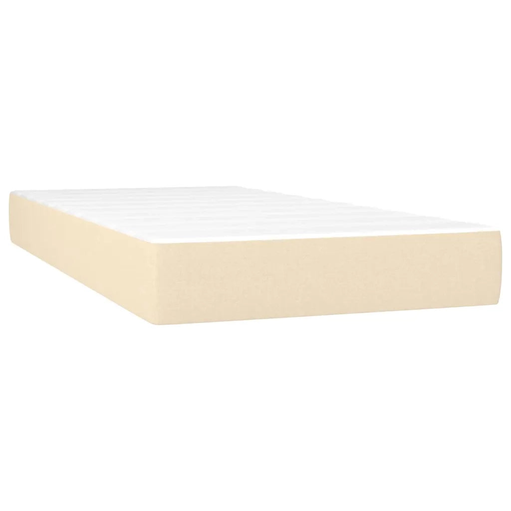 Letto a Molle con Materasso e LED Crema 90x190 cm in Tessuto 3133682