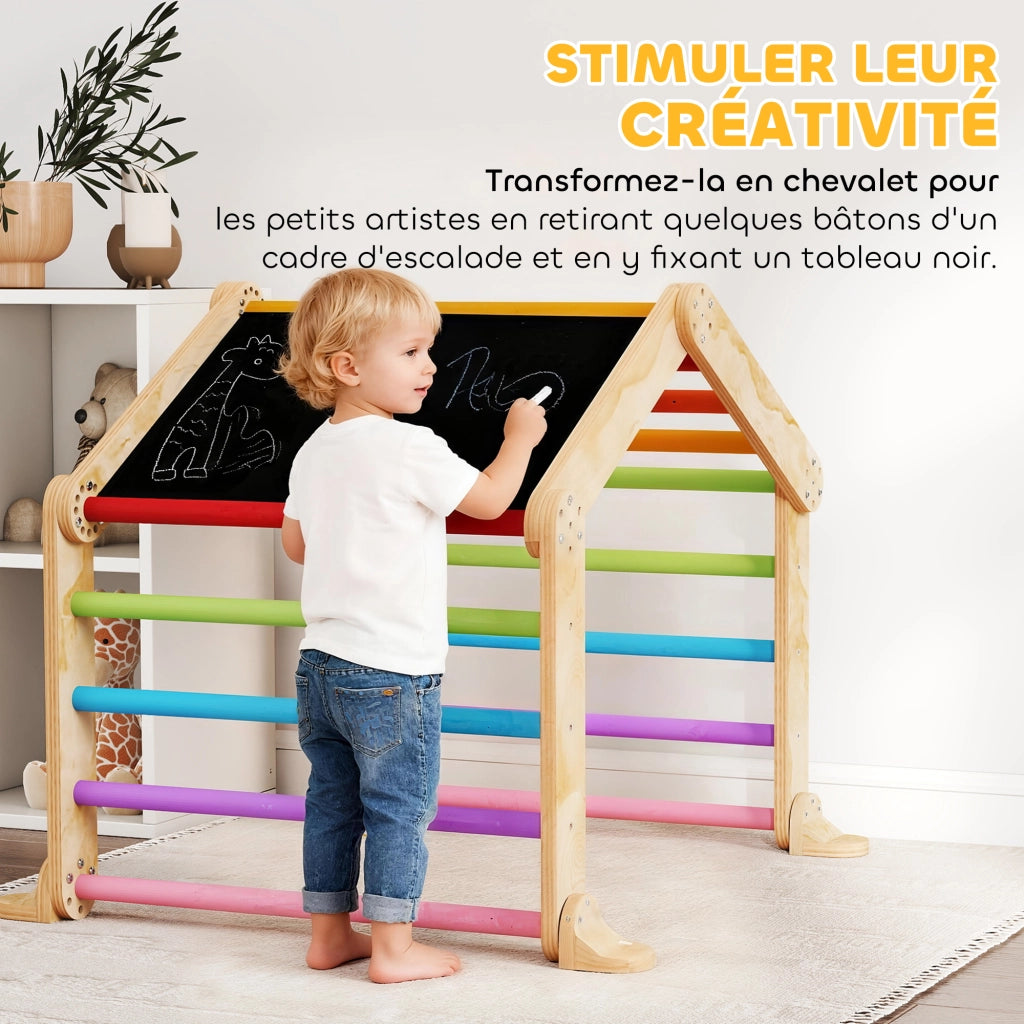 Giocattolo di arrampicata per bambini con scivolo e dondolo ¨C Minimal ¨C Multicolore