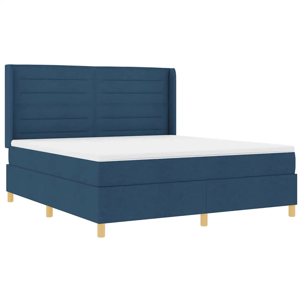 Letto a molle con materasso Blu 140 x 200 cm Tessuto