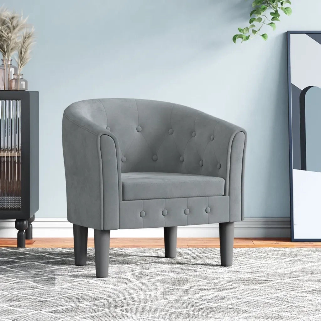 Poltrona | Sedia Relax Cabriolet Grigio Scuro in Velluto