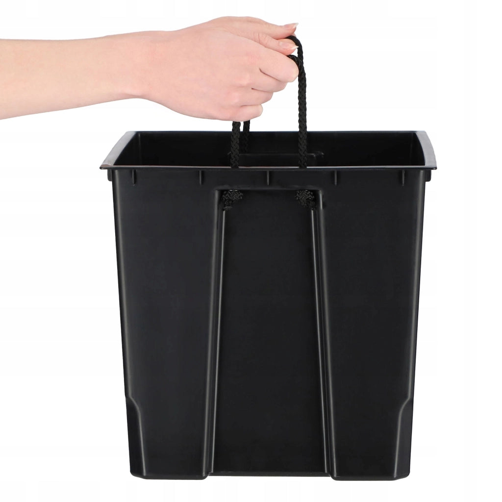 Vaso da fiori KADAX con inserto, alto 29x58 cm, nero lucido, grande, ideale per fiori.
