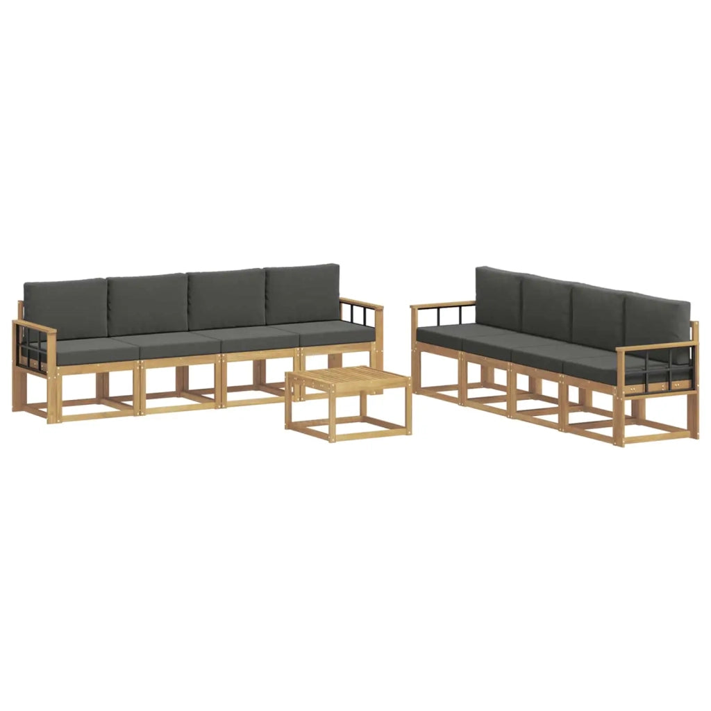Set di divani da esterno 9 pz Bianco e Antracite 3387431