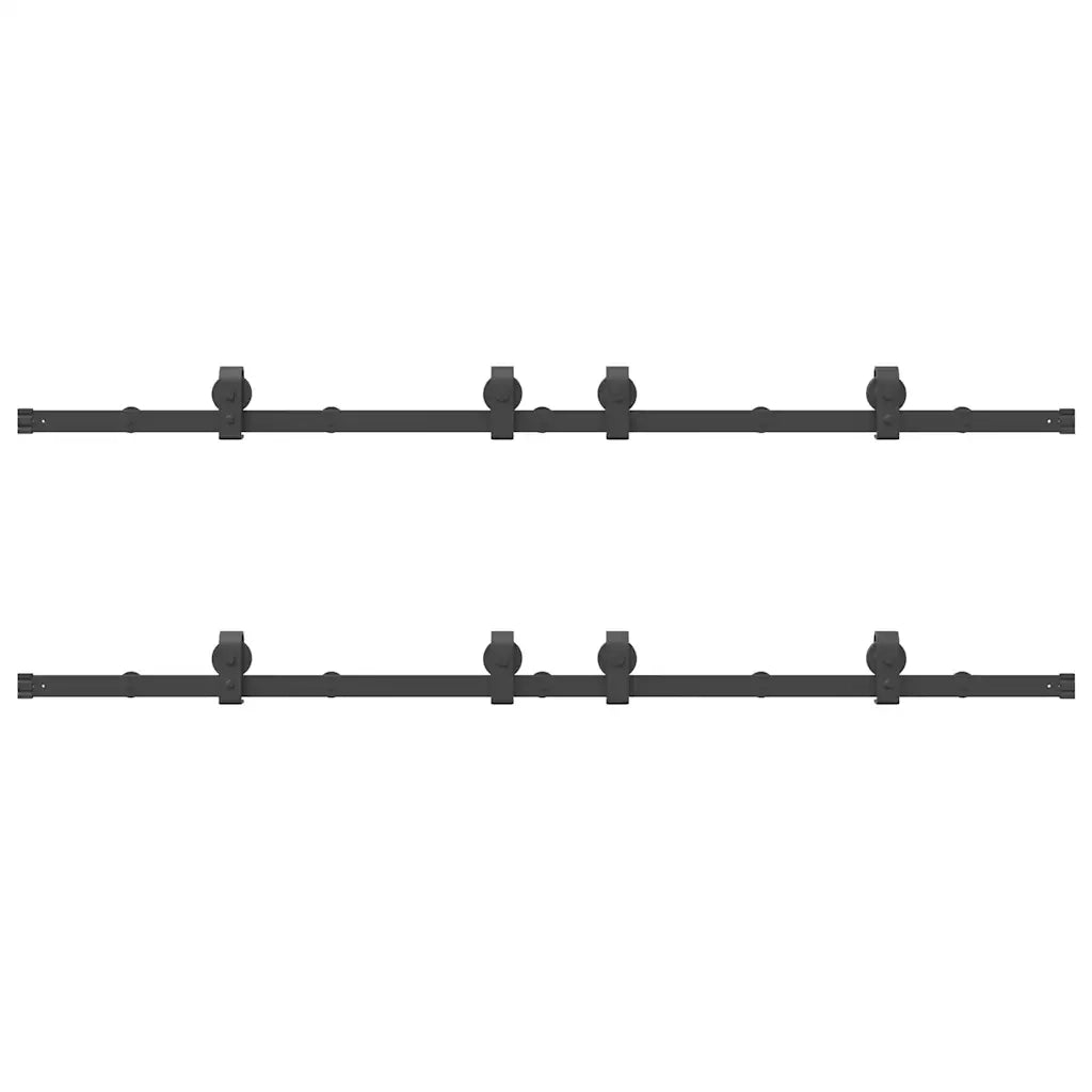 Kit di Binari per Porte Scorrevoli 400 cm Acciaio Nero CFW8338757