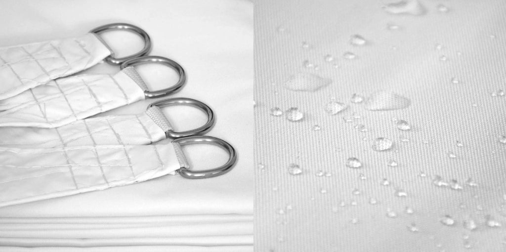 AIO FACTORY Vela Ombreggiante 3x2m in Nylon Impermeabile Bianco Ombra da Giardino