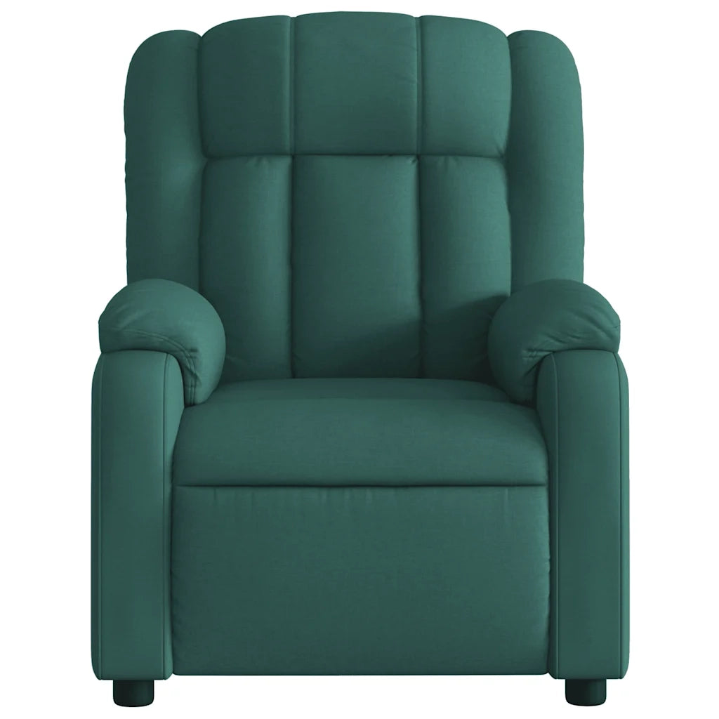 Fauteuil de massage inclinable Vert foncé Tissu