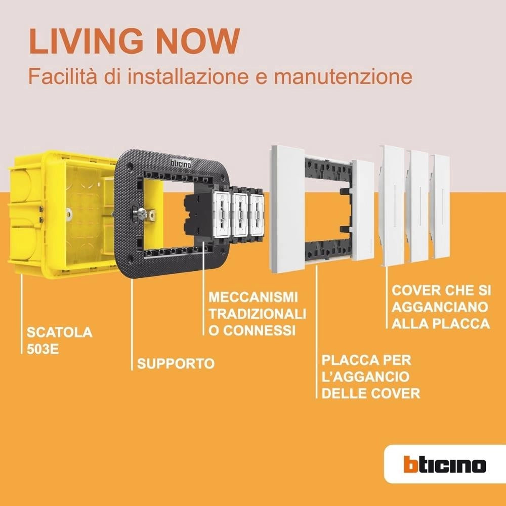 Cover illuminabile bticino 1 modulo varie finiture di colore *** colore bianco, confezione 1