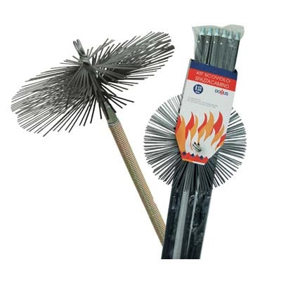 SCOVOLO ACCIAIO KIT PULIZIA CAMINO DOMUS - MM 250 H.MT 8,40- 1 confezioni
