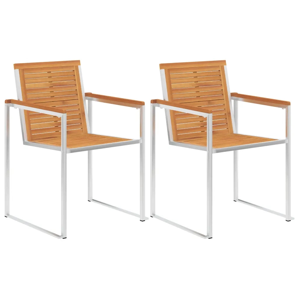 Sedie da Giardino 2 pz con Cuscini in Legno Acacia e Acciaio 3061507
