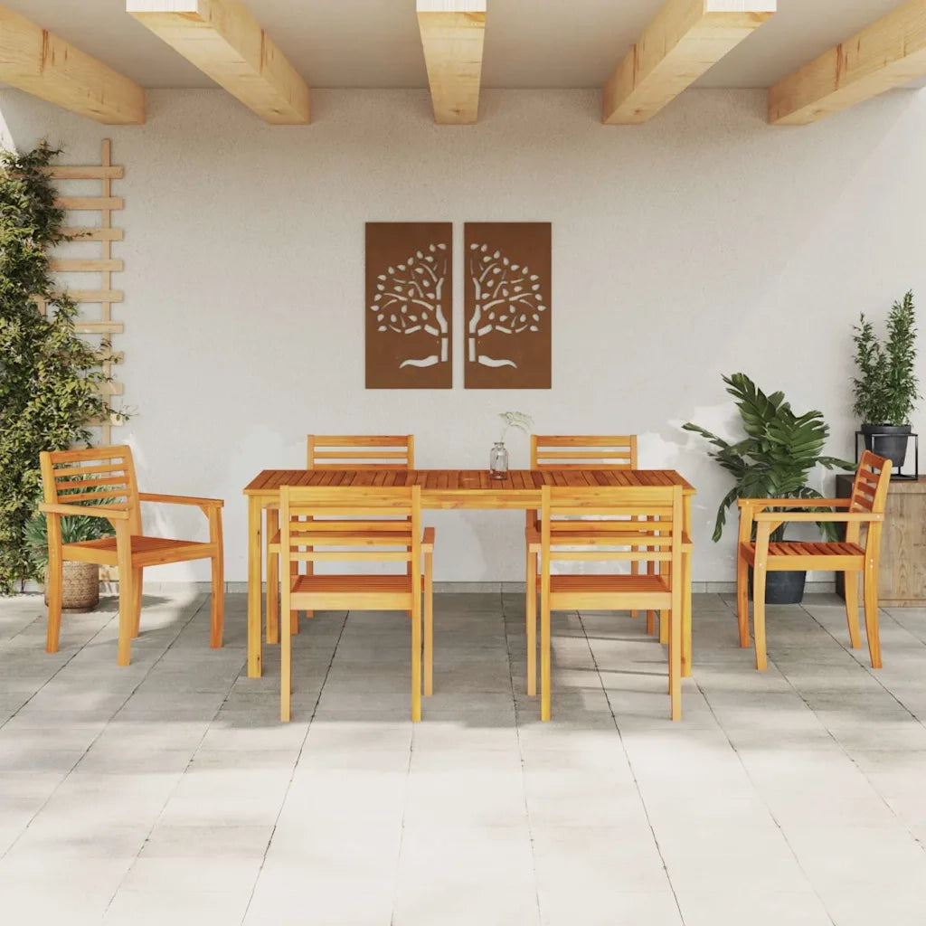 Set da Pranzo per Giardino 7 pz Marrone 3375673
