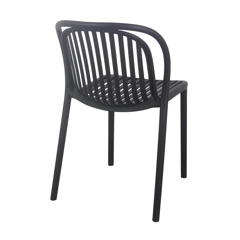 Oviala - Set di 4 sedie da giardino in plastica nera